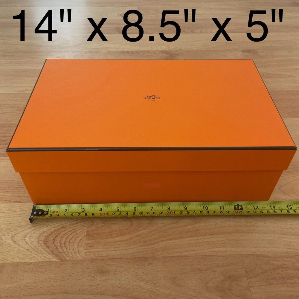 Hermes Orange Gift Shoe Box, medium shoe box, {EMPTY BOX} (14" x 8.5" x 5")
